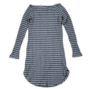 Poof! Womens Striped Grey Long Shirt Size Small